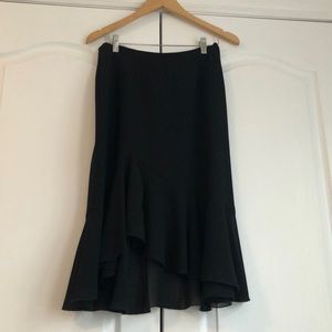 Oblique skirt black with sheer btm ruffle that moves up off center  Sz 6P